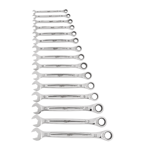 Set de chei combinate cu clichet Maxbite™ metric, 15buc 8-22mm Milwaukee - 4932464994