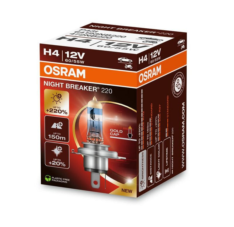 Bec Halogen Osram H4 Night Breaker 220 - 12-745-812