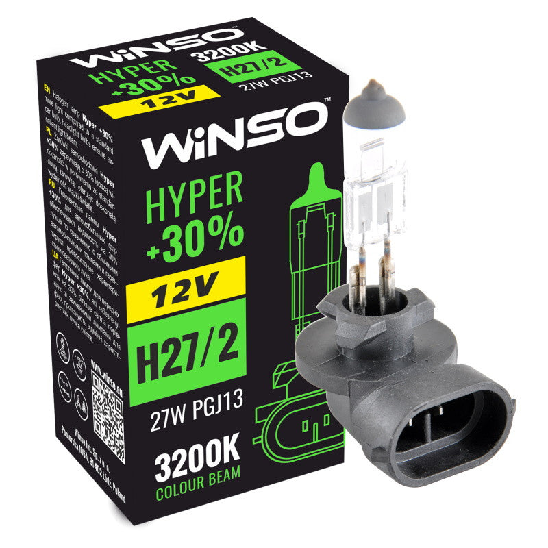 Bec Halogen Winso 12V H27/2 HYPER +30% 27W PGJ13 - 13047124