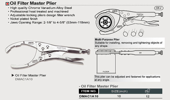 Cleste filtru ulei 53-118 mm - 10219320