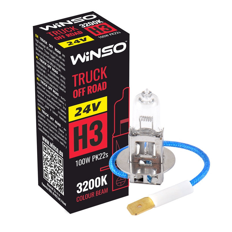 Bec Halogen Winso Truck Off-Road H3, 24V, 100W PK22s ● 3200K - 12-745-920