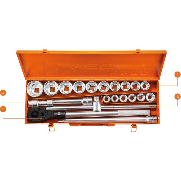 Tubulare in set 3.4  21 buc -set Neo Tools - 08061