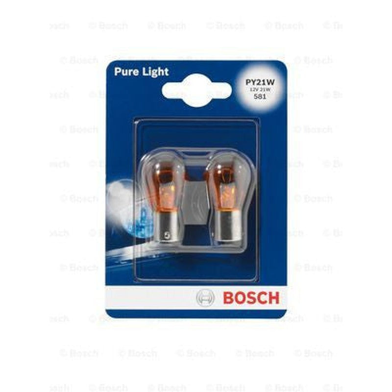 Bec Bosch Pure Light PY21W 12V 21W BAU15s Set 2 buc - 1987301018