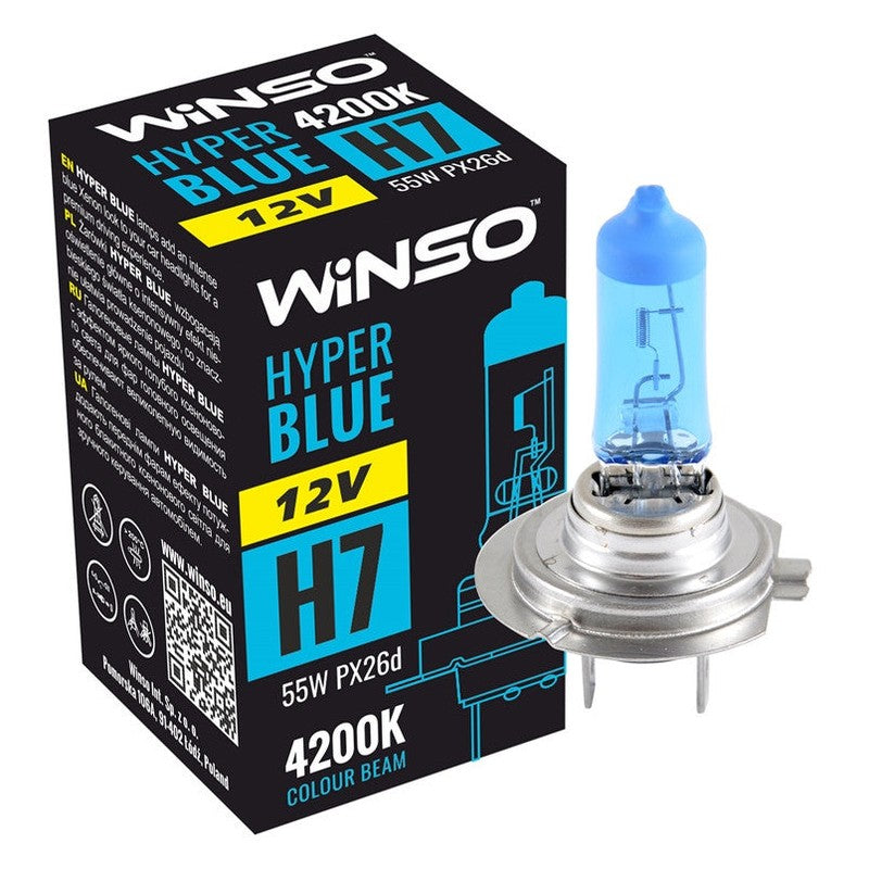 Bec Halogen Winso Hyper Blue H7 - 12V, 55W PX26d ● 4200K - 712740