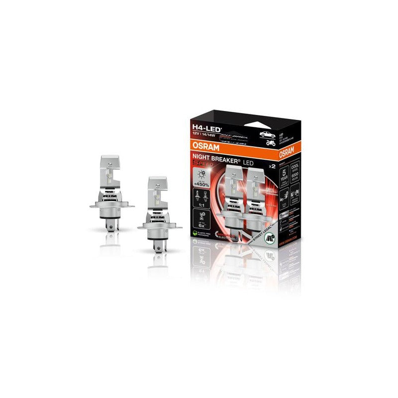 Bec LED Osram Speed Night Breaker  H4 450 * SET 2 BUCATI - 64193DWNBSP2HB