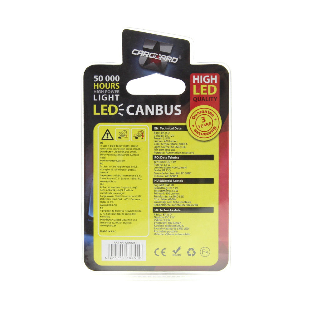 Bec MTR P21/5W 12V 3.5W BA15D Set 2 buc Carguard - CAN124