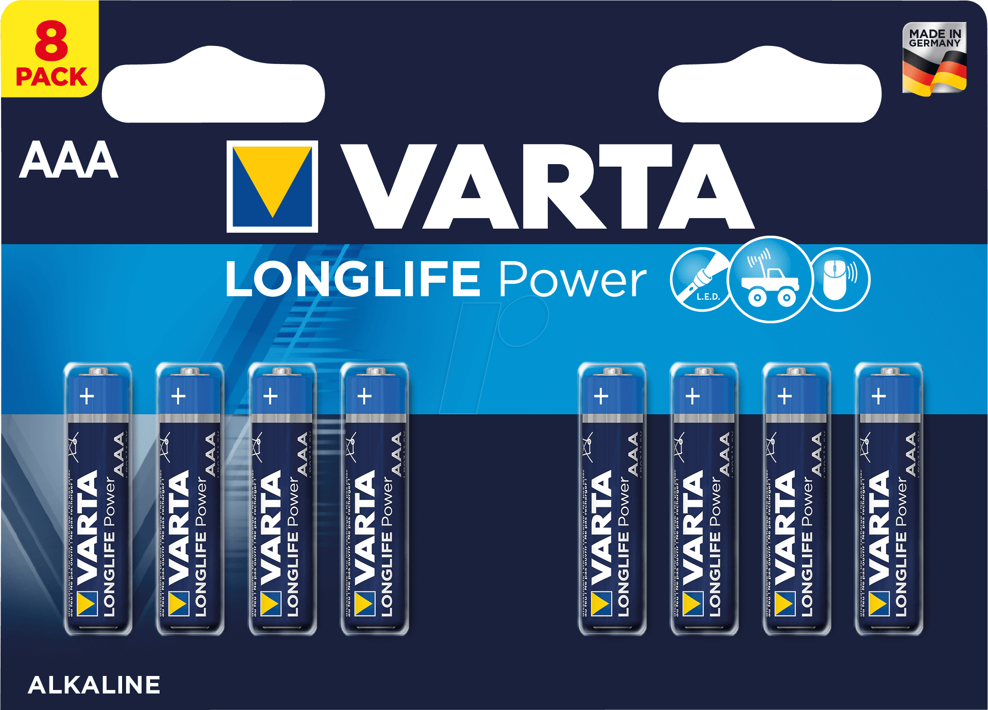Baterie Varta LongLife Power AAA - LR03 1.5V (Alcalina) 8 buc - 13048347
