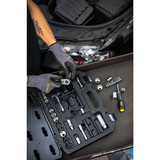 Set de clicheți cu 72 de dinți și chei tubulare STANLEY® 3/8 in., cu accesorii, 45 buc. - STMT828291