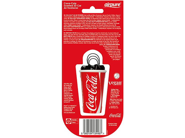 AIRPURE Odorizant auto, sticlă 3D, Coca-Cola original MTR - AP34467