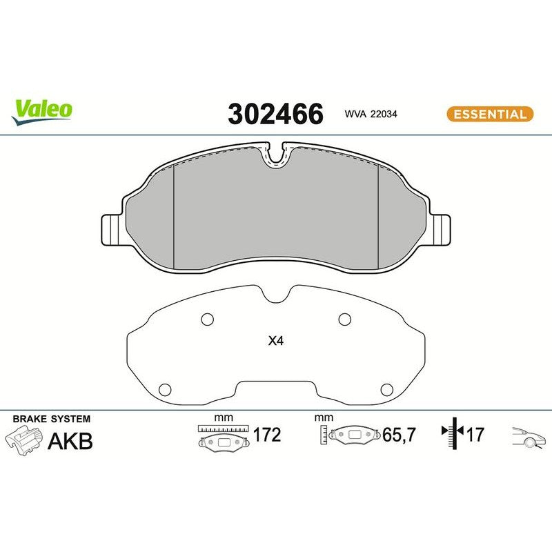 Set placute frana,frana disc 302466 VALEO