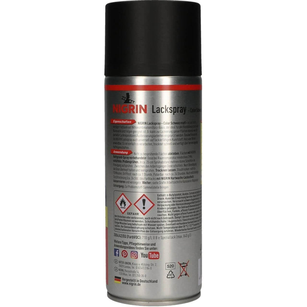 Spray vopsea, Nigrin, negru mat, 400 ml MTR - 12132598