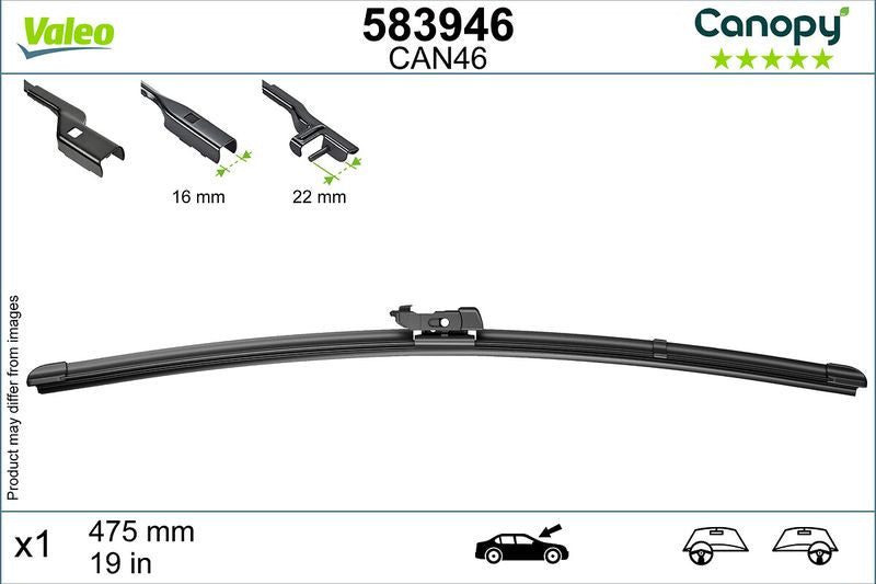 Lamela stergator Valeo Canopy 475 mm | 19 inch - 583946