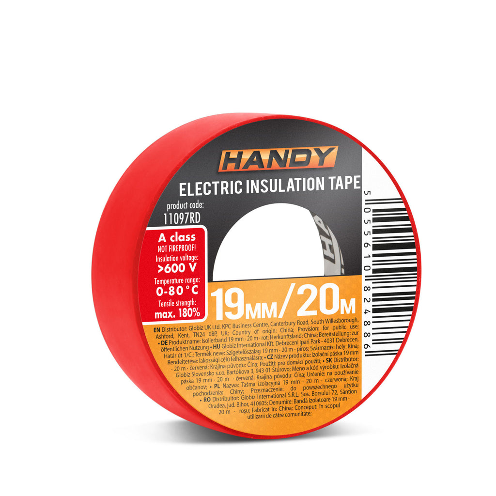 Banda izolatoare- 19 mm x 20 m - Rosu Carguard - 11097RD