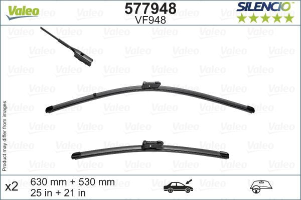 Set lamela stergator Valeo Silencio FlatBlade OE 630/530 mm - 12-299-164