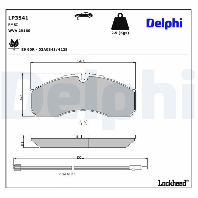 Set placute frana,frana disc LP3541 DELPHI