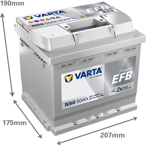 Acumulator Varta Dynamic EFB 50 Ah 540A - 550500055K262