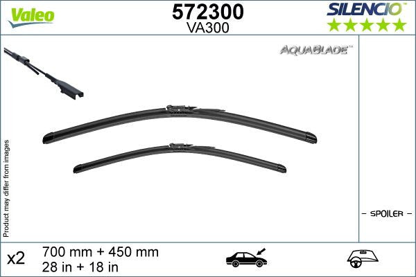 Set stergatoare Valeo Silencio AquaBlade 700/450 mm - 12264796