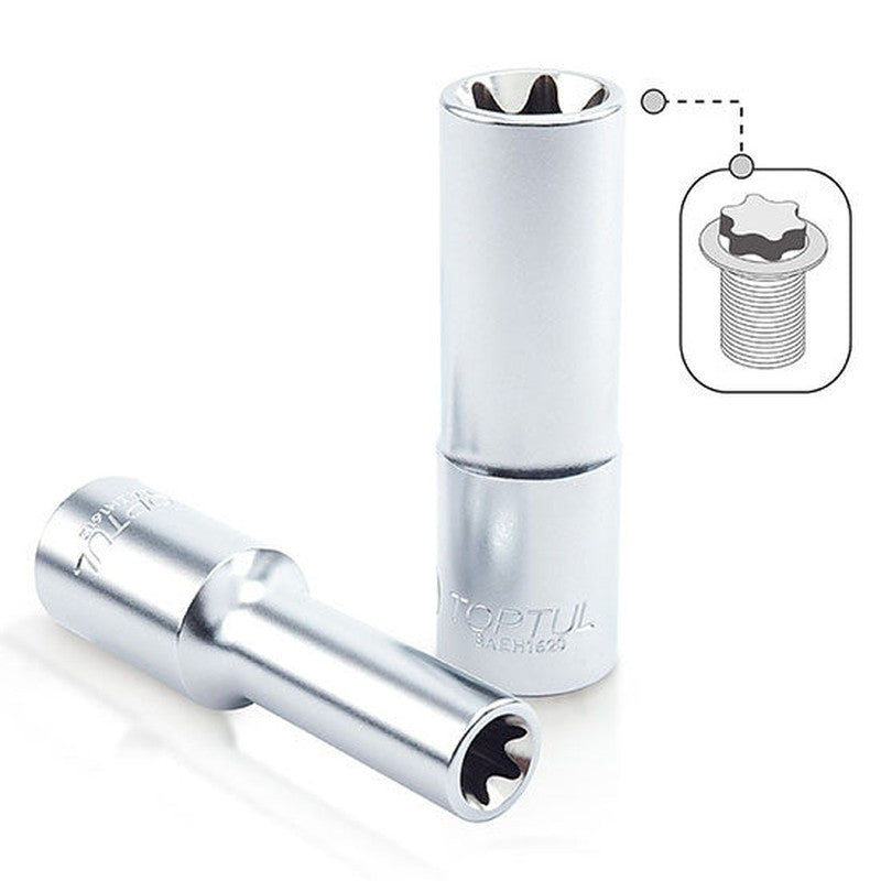 Cheie tubulara 1/4 Dr. x E10 L=50mm TOPTUL - BAEH0810