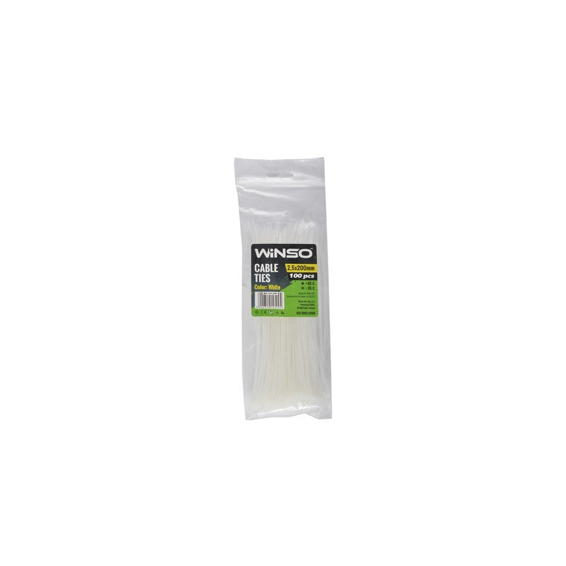 Coliere plastic 2,5x200 Alb - Set 100 buc - 125200