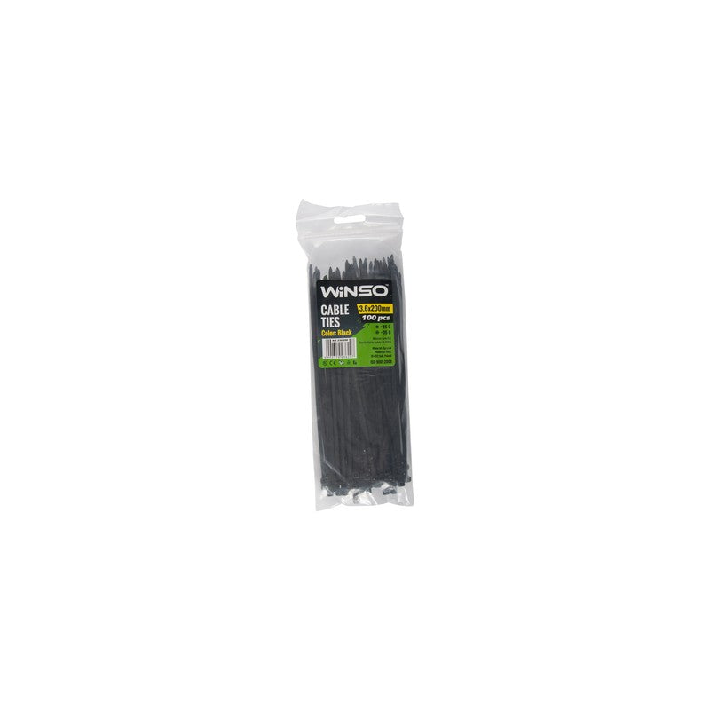 Coliere plastic 3,6x200 Negru - Set 100 buc - 236200