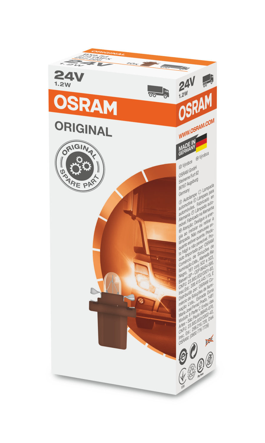 Bec Osram Original 1.2W 24V BX8,5d - 2741MFX