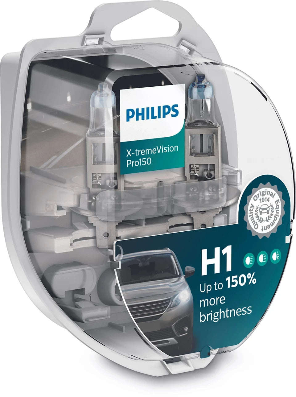 Bec Halogen Philips H1 X-tremeVision Pro150 12V 55W P14,5s - Set 2 Buc - 13003007