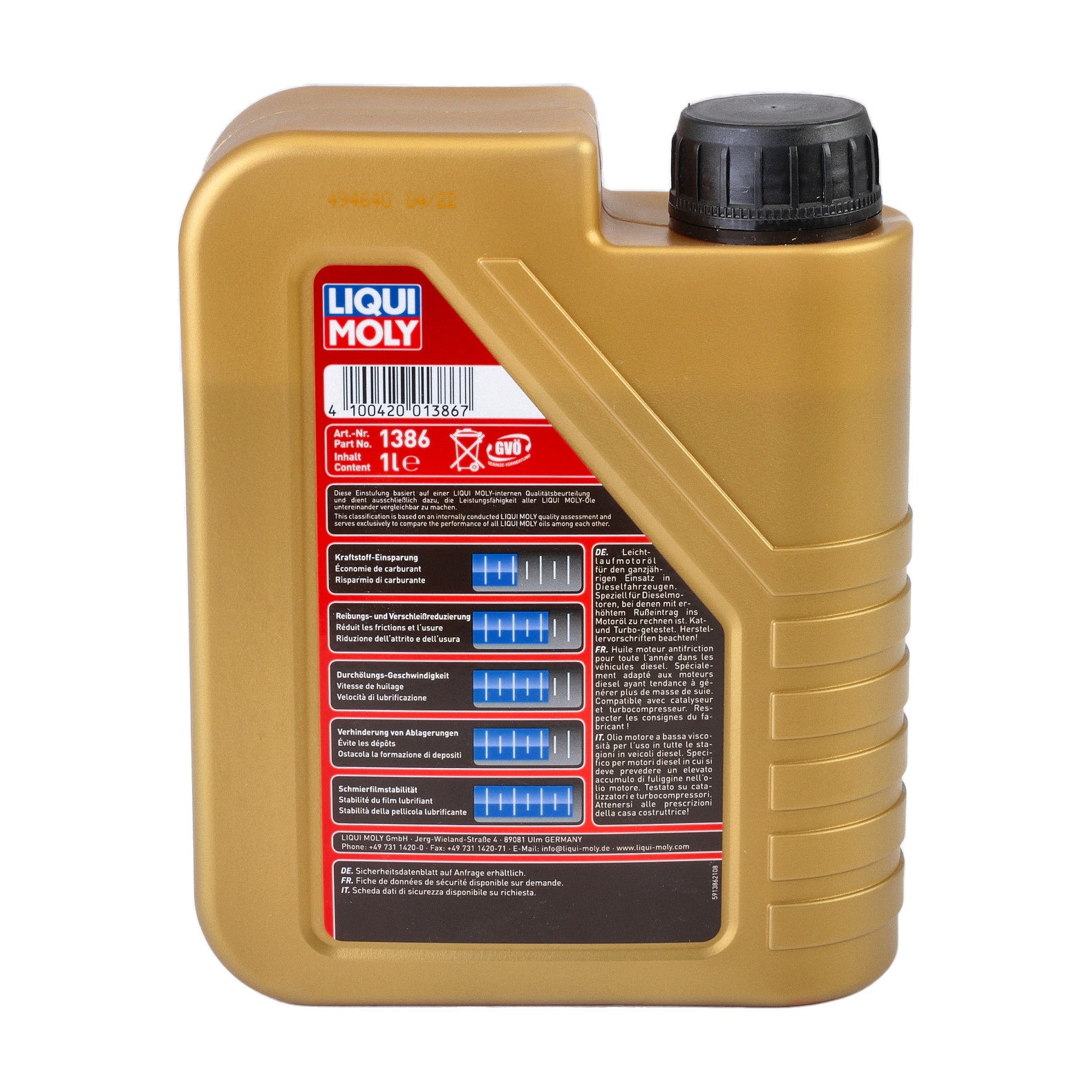 Ulei motor Liqui Moly Diesel Leichtlauf 10W40 (1386) (21314) 1L - 10719479