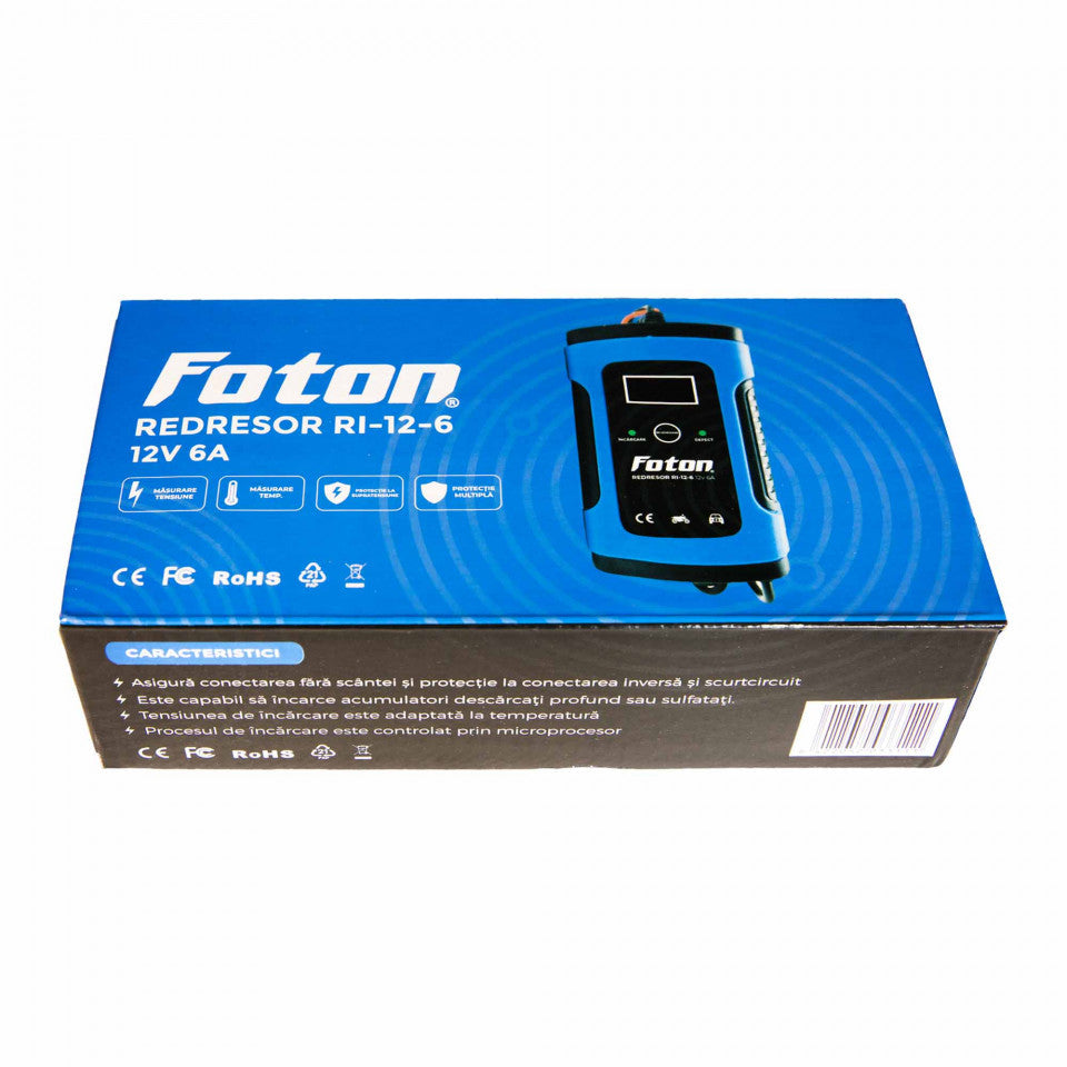 Redresor inteligent Foton RI-12-6 cu desulfatare - 12V/6A - 640052