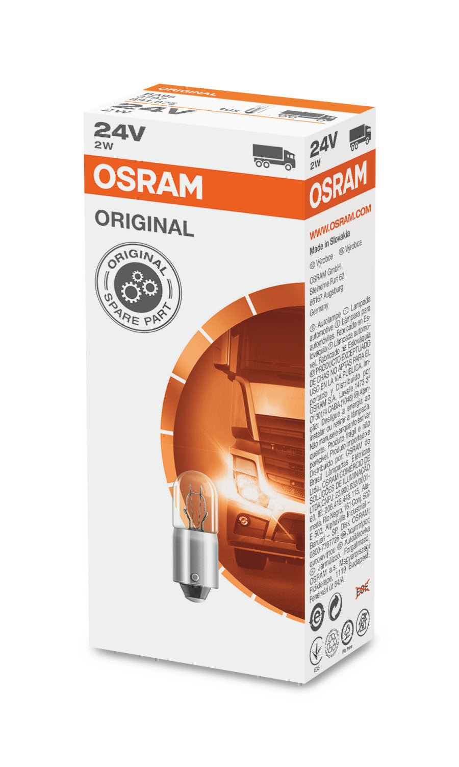 Bec Osram Original 2W 24V BA9s - 3797