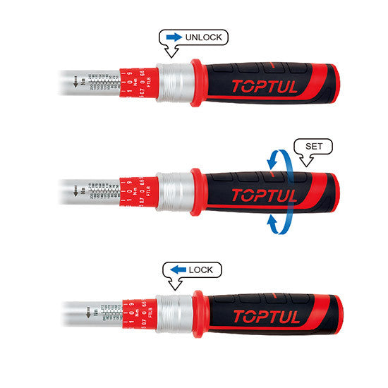Cheie dinamometrică mecanică 1/2" 70-350 Nm Toptul - ANBV1635
