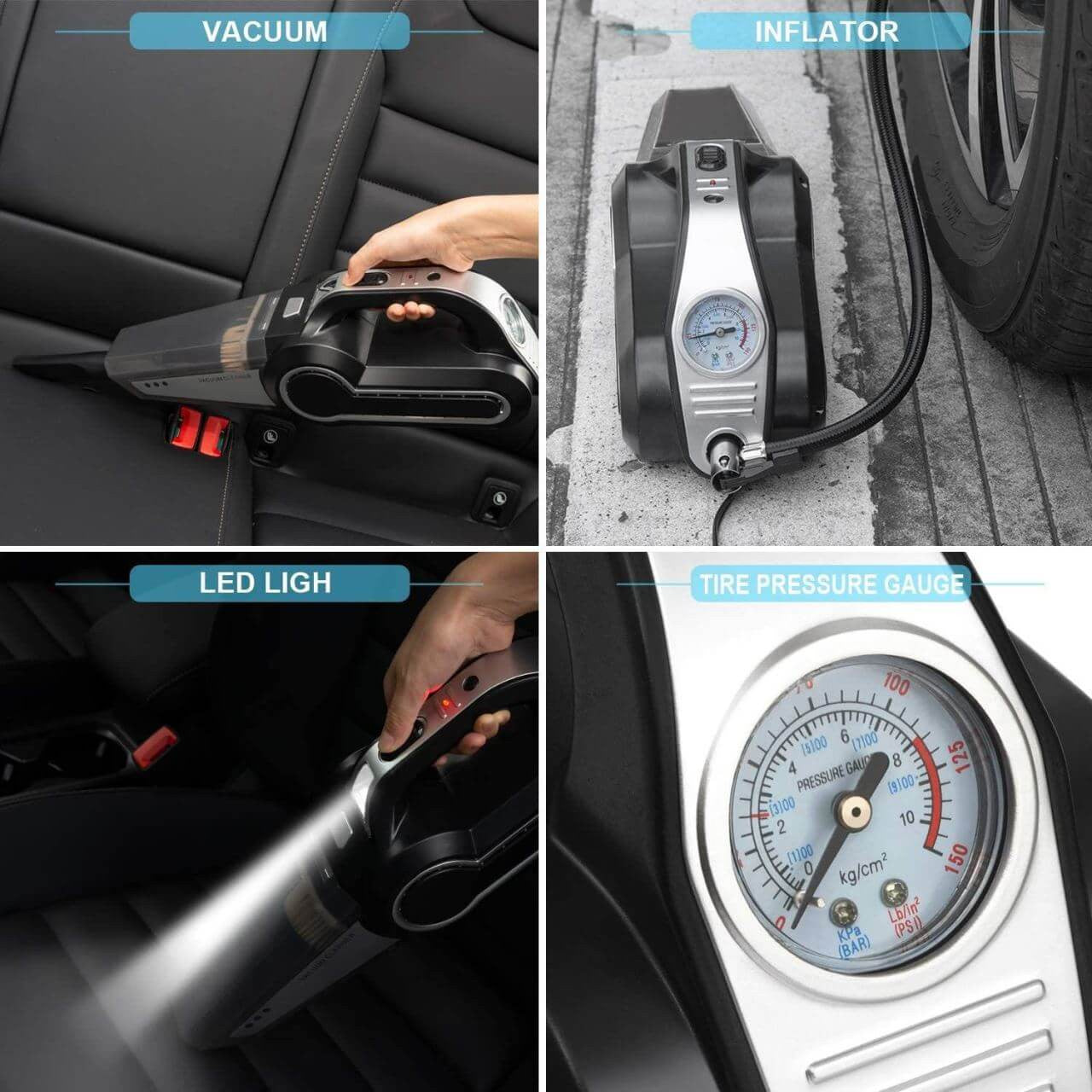 Aspirator auto multifuncțional, 4în1, 120 W, 12V Nigrin - 12179380