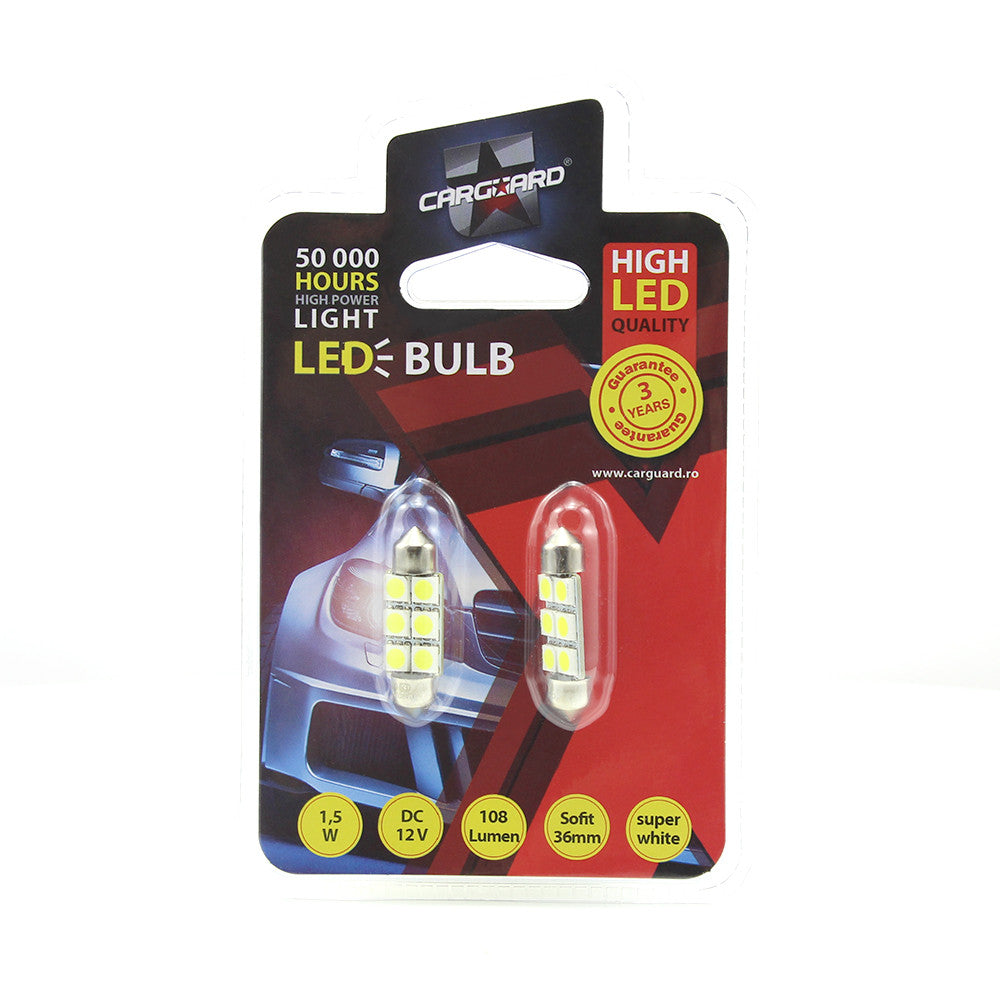 Bec led C5W 12V 1.5W - Set 2 buc Carguard - CLD015