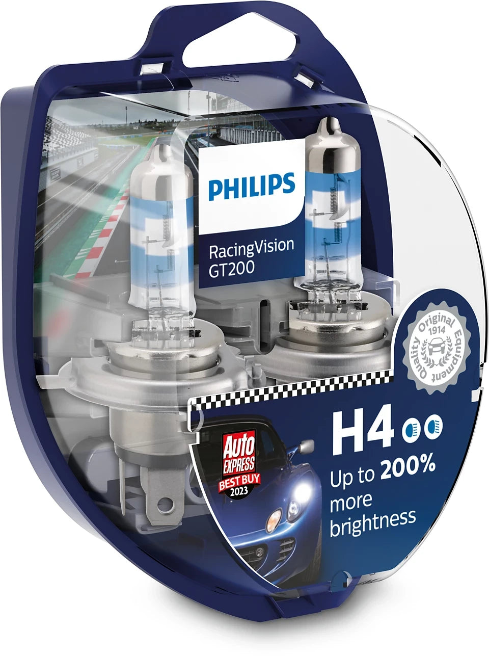 Bec Halogen Philips H4 RacingVision GT200 12V 60/55W P43t-38 - Set 2 Buc - 13003085