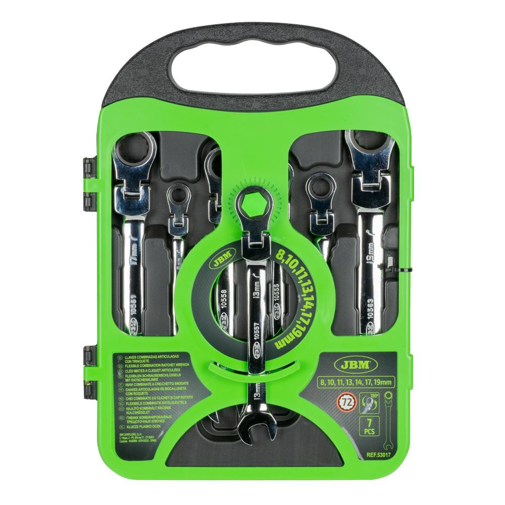 SET DE 7 CHEI COMBINATE CU CLICHET SI CAP ROTATIV JBM