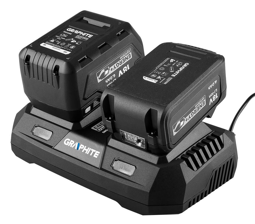 Incarcator dublu pentru bateriile Energy+ 58G085 GRAPHITE Neo Tools