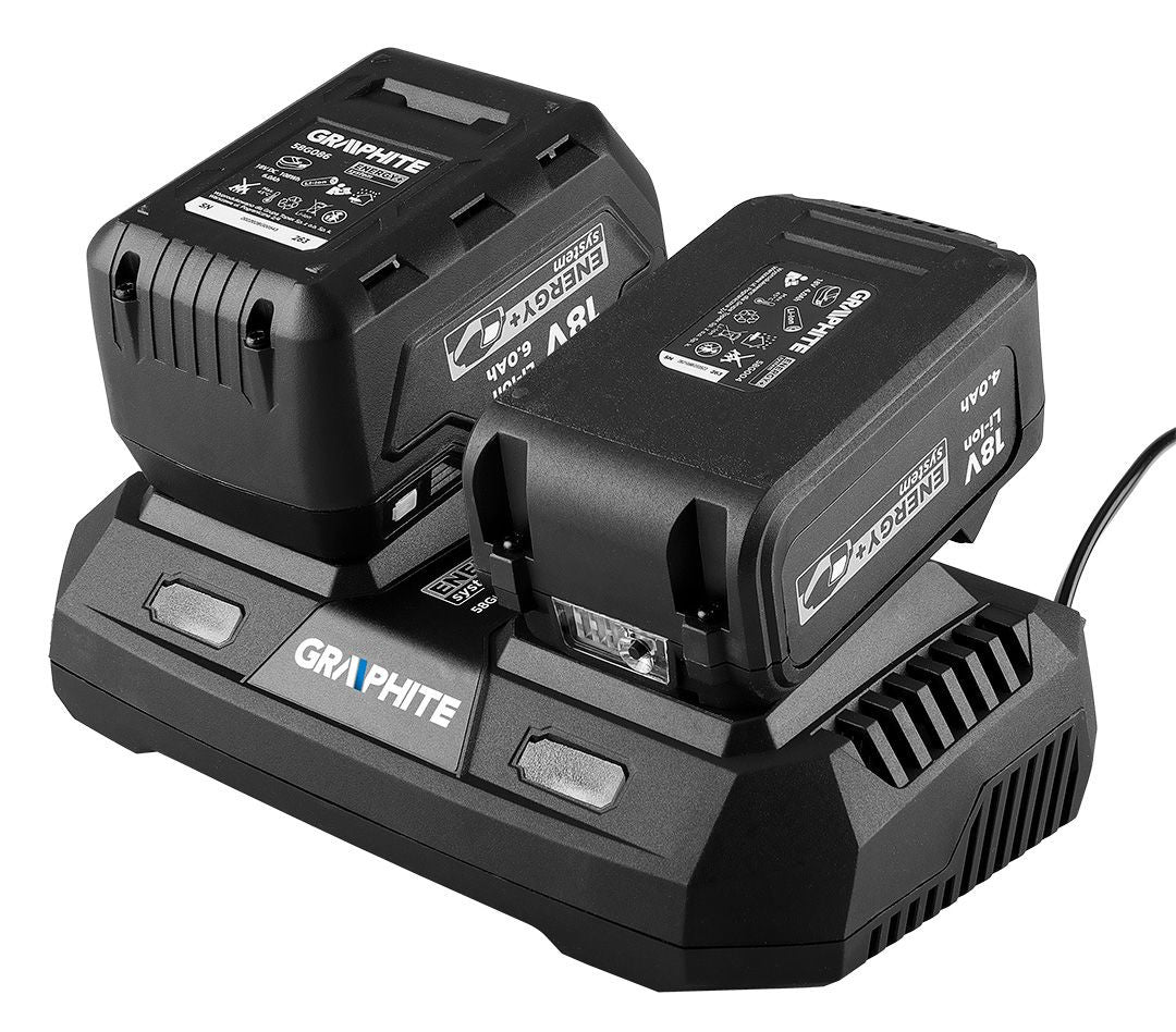 Incarcator dublu pentru bateriile Energy+ 58G085 GRAPHITE Neo Tools