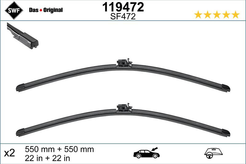 Set lamela stergator SWF Wiper FB OE LHD 550/550 mm - 11-748-745