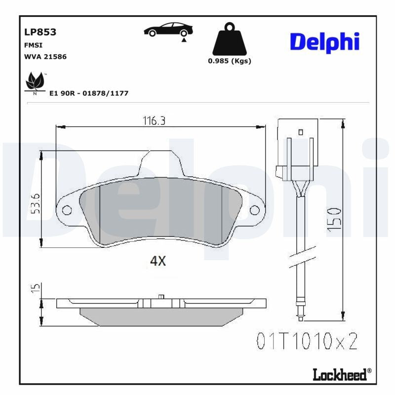 Set placute frana,frana disc LP853 DELPHI