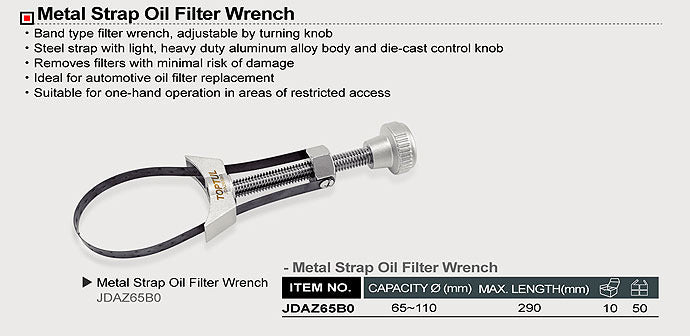 Cheie filtru cu banda metalica Toptul - JDAZ65B0