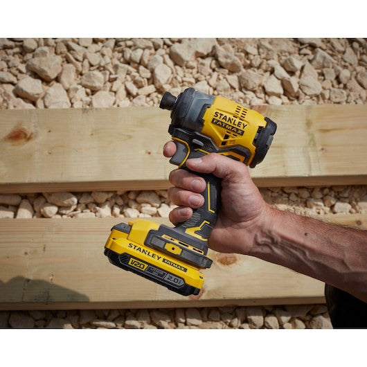 Masina de Insurbat cu Impact 18V, Stanley Fatmax V20, Fara Perii, 3 Viteze, Hex 1/4", 190Nm, 2 x 2.0 - SFMCF820D2KQW
