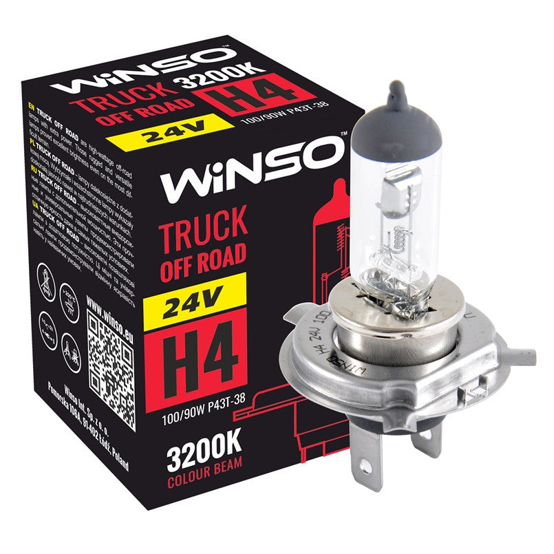 Bec Halogen Winso Truck Off-Road H4 - 24V, 100/90W P43t-38 ● 3200K - 12-745-922