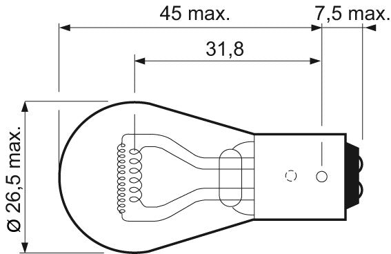 Bec Valeo P21/5W 12V 21/5 W BAY15d - 032207