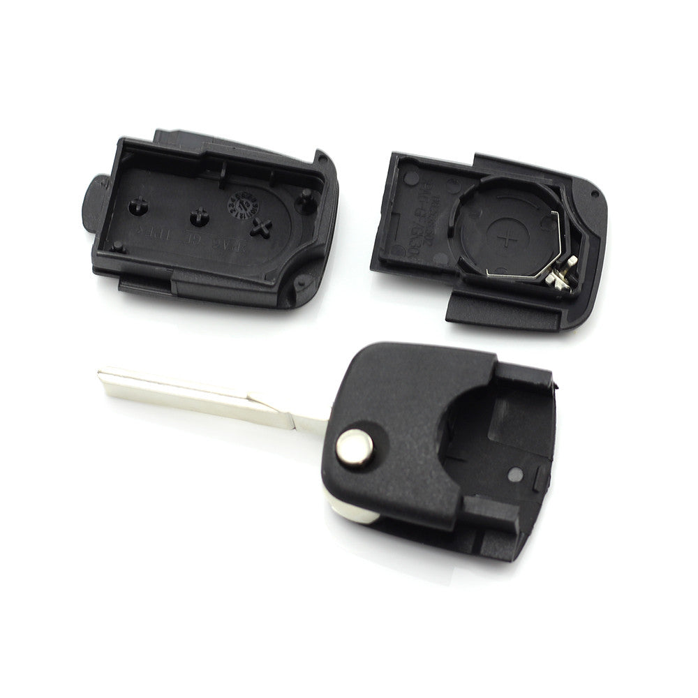 Audi - Carcasa cheie tip briceag, 3 butoane "rotunde"  cu baterie 2032 Carguard - CC033