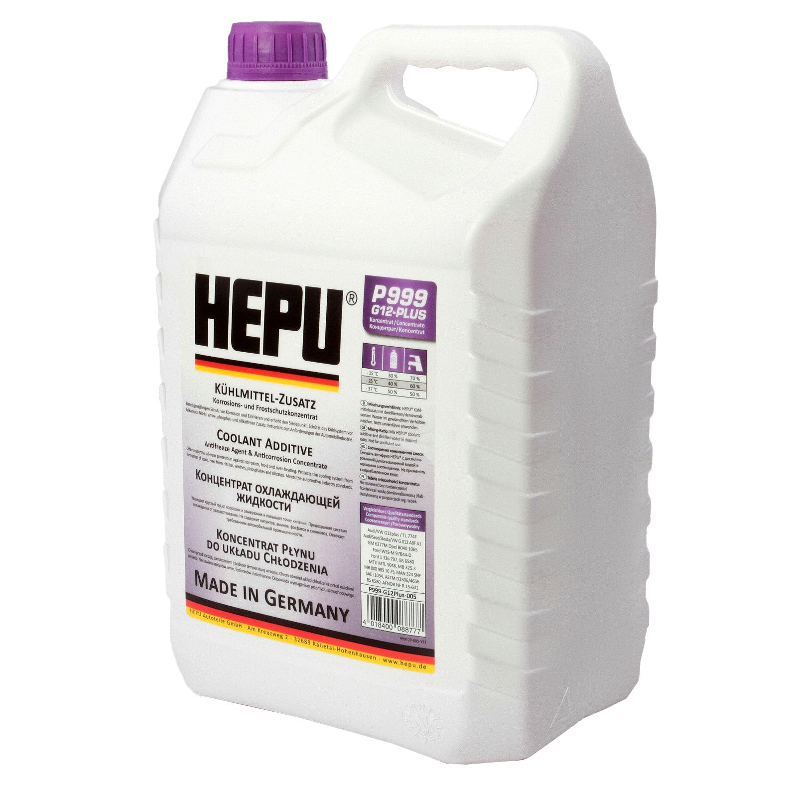 Antigel concentrat Hepu G12 PLUS 5L - P999G12PLUS005
