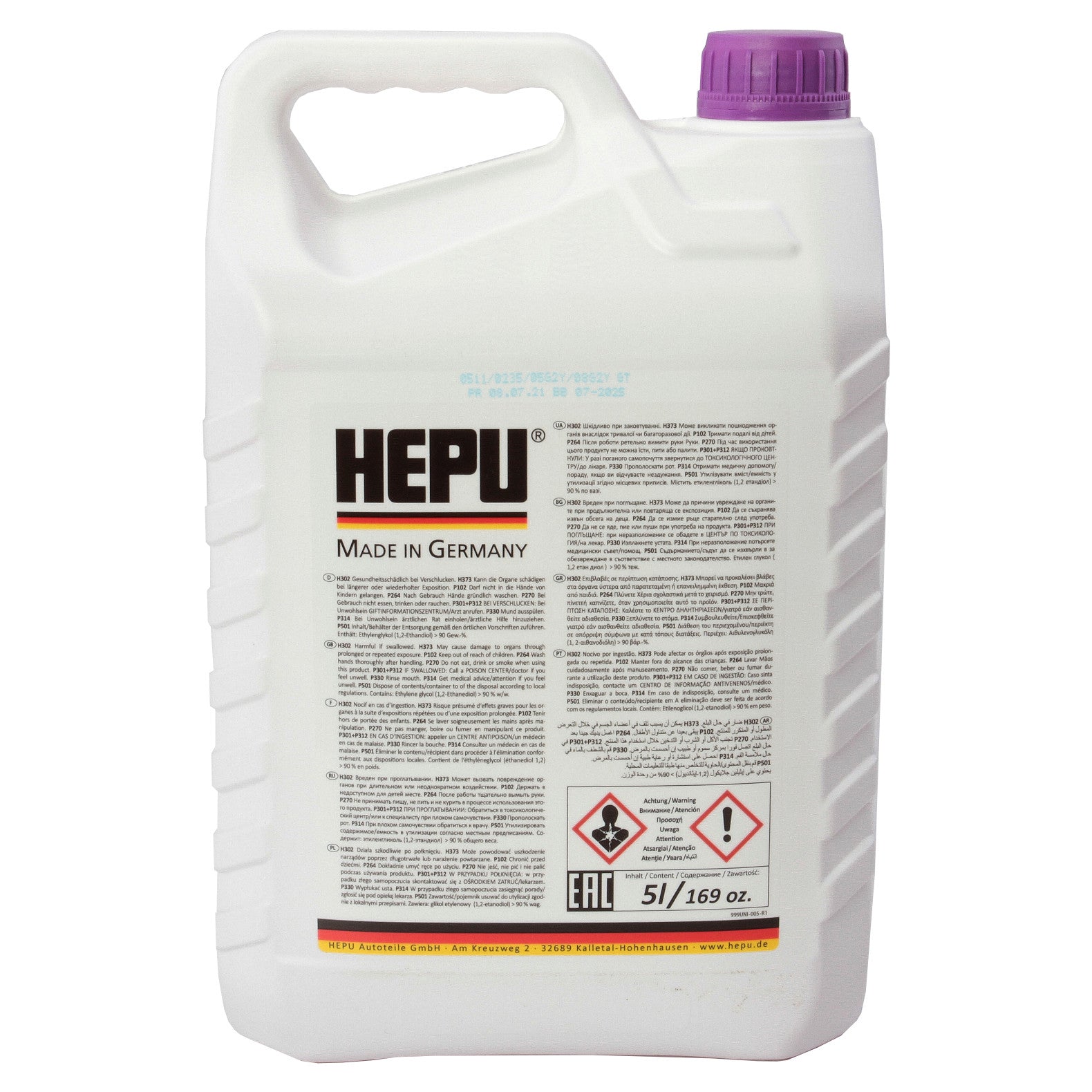 ANTIGEL CONCENTRAT HEPU G12 PLUS 5L Mov P999G12PLUS005