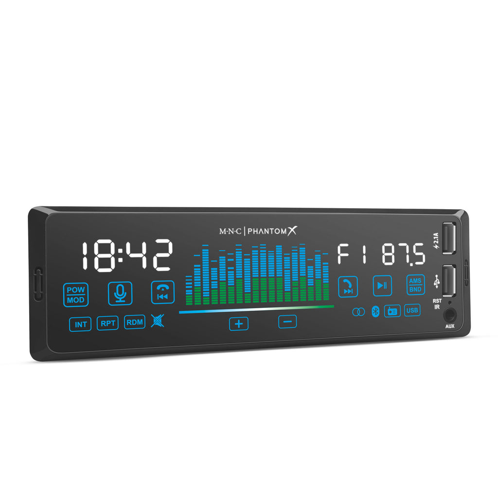 Player auto „PhantomX” - 1 DIN - 4 x 50 W - versiune gestuala - BT - MP3 - AUX - USB Carguard - 39752