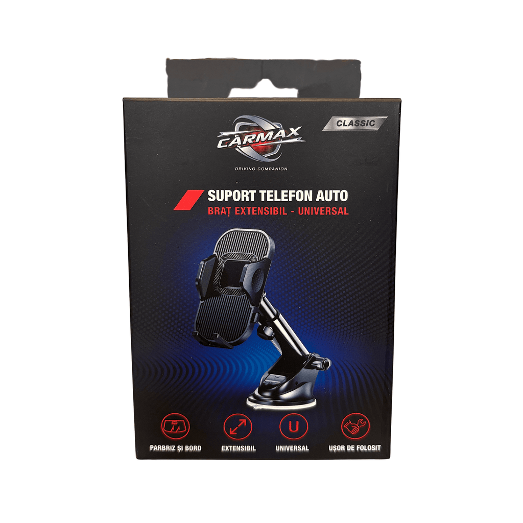Suport telefon mobil cu brat extensibil Carmax 360°, 55-95 mm - 56642
