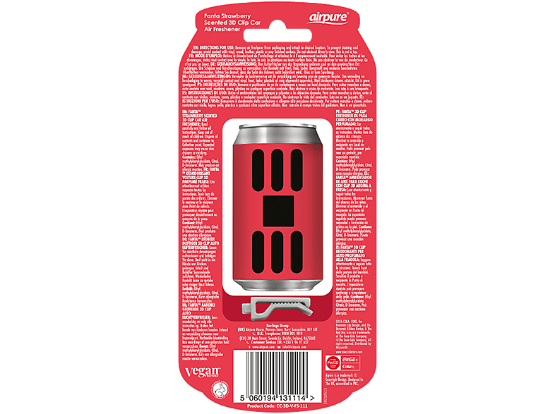 AIRPURE Odorizant auto, băutură răcoritoare 3D, căpșuni Fanta MTR - AP31114