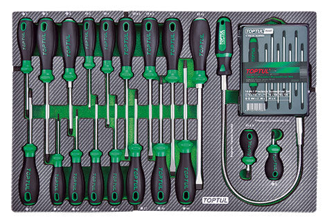 Dulap scule Toptul echipat 340 piese; 7 sertare - GE34029