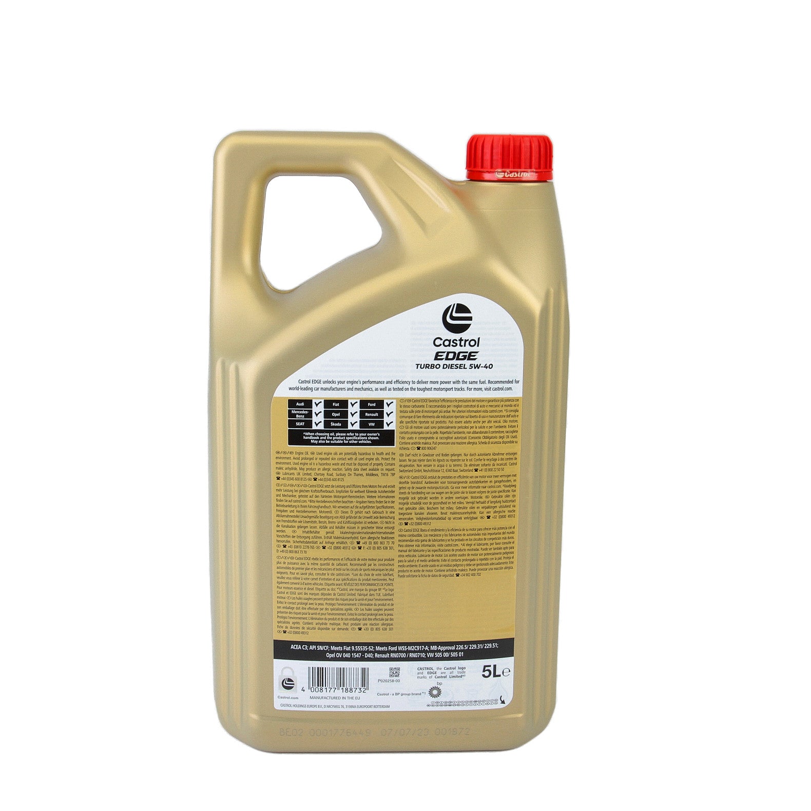 Ulei motor Castrol Edge Turbo Diesel 5W40 5L - 15F81B